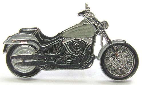 Harley Davidson Pin Badge Motor Bike Deuce Black & Grey