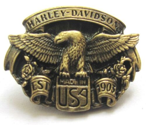 Harley Davidson Pin Badge Brass Eagle Oval EST 1903