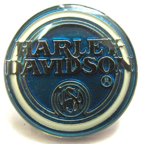 Harley Davidson Pin Badge Round Blue Circle Enamel