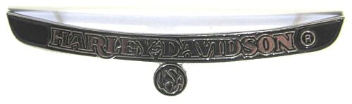 Harley Davidson Pin Badge Long Black & Silver Word Logo