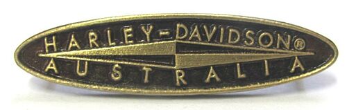 Harley Davidson Pin Badge Brass Oval Australia Logo