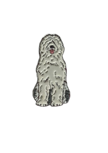 Old English Sheepdog Dog Breed Coloured Lapel Pin Badge Made In NZ