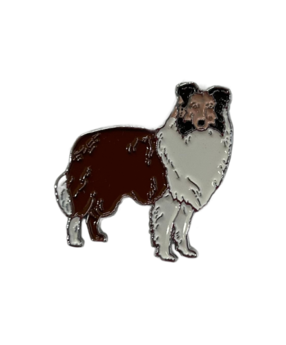 Rough Haired Collie Scottish Collie Dog Breed Coloured Lapel Pin Badge Made In NZ