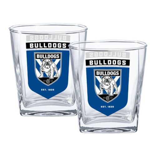 Canterbury Bulldogs NRL Team Logo Set of 2 250ml Spirit Scotch Glasses