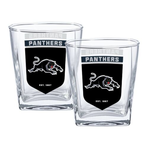 Penrith Panthers NRL Team Logo Set of 2 250ml Spirit Scotch Glasses