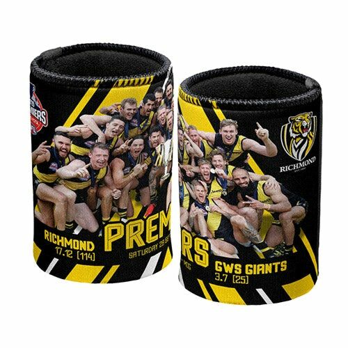 Richmond Tigers 2019 AFL Premiers Team Image Can Cooler Stubby Holder