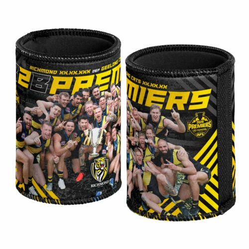 Richmond Tigers 2020 AFL Premiers Back To Back Team Image Can Cooler Stubby Holder