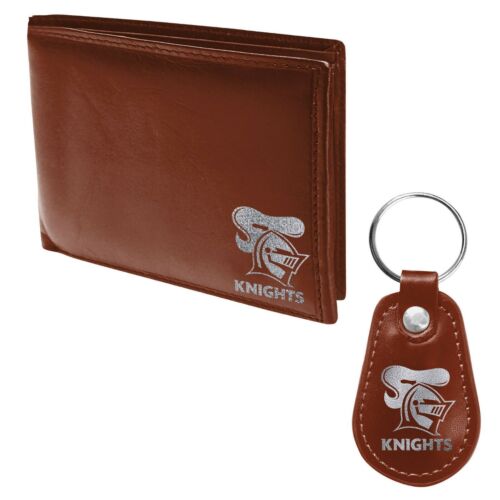 Newcastle Knights NRL Team PU Leather Wallet & Keyring Key Ring Gift Pack