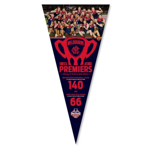 Melbourne Demons 2021 AFL Premiers Team Image Felt Wall Pennant Banner Flag