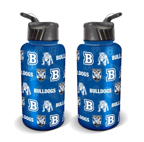Canterbury Bulldogs NRL Team Logo 1 Litre Plastic Flip Drink Water Bottle BPA Free