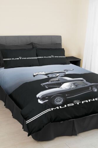 Ford Mustang Design Double Size Quilt Cover Set With Pillowcases Doona Duvet Bedding