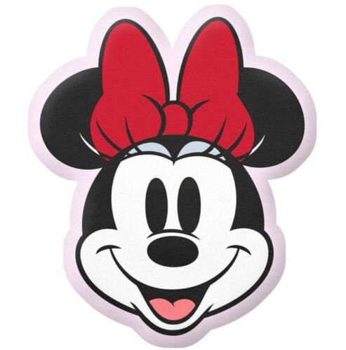 Disney Minnie Mouse Head 2D Shaped Plush Cushion Pillow 
