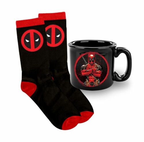 Deadpool Camping Mug 450mL & Jacquard knit Socks Gift Pack Marvel Comics