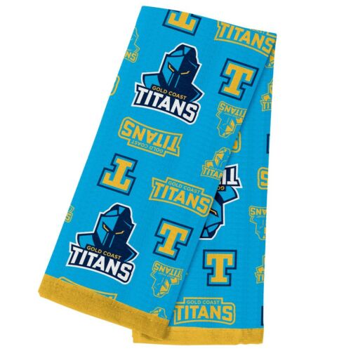 Gold Coast Titans NRL Team Logo Design Cotton 40cm x 60cm Tea Towel