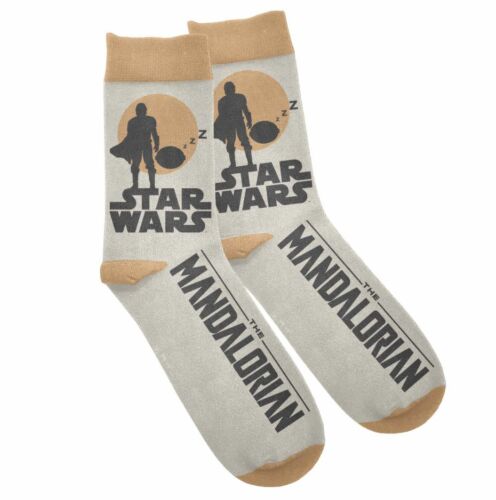 Star Wars The Mandalorian Character Rust/Grey Polycotton Mens Socks One Size Fits Most