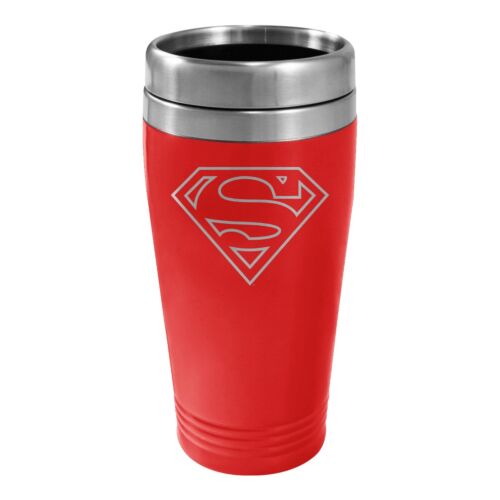 Superman Stainless Steel Double Wall 450mL Travel Mug With Lid