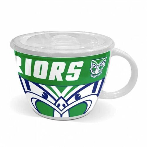 New Zealand Warriors NRL Team Large Ceramic Soup Bowl Mug With Lid