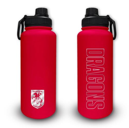 St George Dragons NRL Team Logo Stainless Steel Double Walled 960mL Drink Bottle 