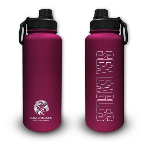 Manly Sea Eagles NRL Team Logo Stainless Steel Double Walled 960mL Drink Bottle 