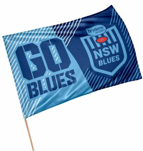 New South Wales NSW Blues NRL State Of Origin SOO Game Day Supporter Flag On Stick