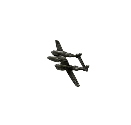 P38 Lightning Silver Plated Pewter Aircraft Plane Aviation 3D Pin Badge