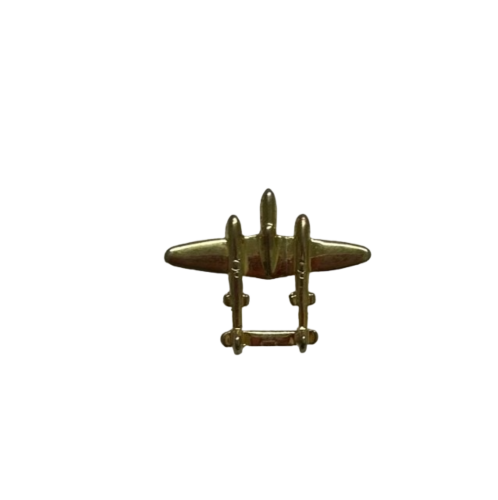 P38 Lightning Pewter Gold Plated Aircraft Plane Aviation 3D Pin Badge 