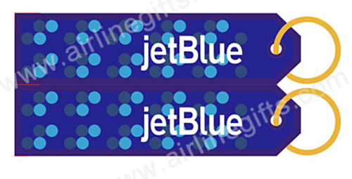 Jet Blue Aviation Fabric Keyring Key Ring 