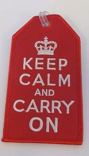 Keep Calm And Carry On Airlines Flight Fabric Luggage Bag Tag