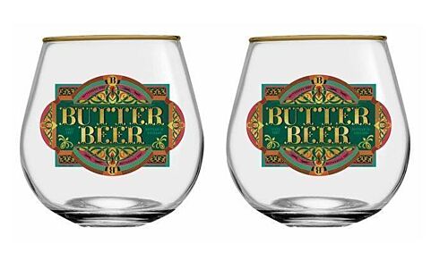 Set Of 2 Harry Potter Butter Beer 485ml Globe Glass Glasses Cup 