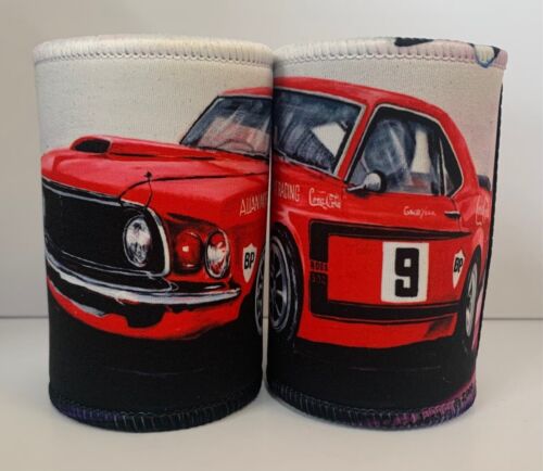 Allan Moffat Ford Mustang Can Cooler / Stubby Holder - Artwork By Jenny Sanders