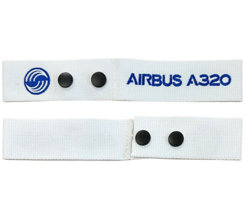 Airbus A320 White / Blue Aviation Travel Embroidered Suitcase Bag Snap Tag Luggage Identifier 
