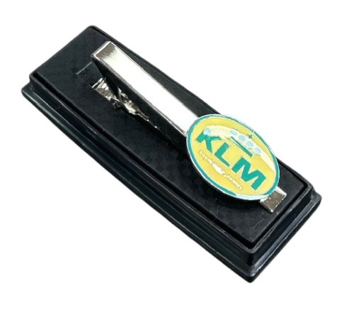KLM Royal Dutch Airlines Netherlands Airline Aviation Travel Silver Tie Bar Slide Clip