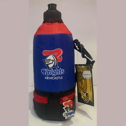 Newcastle Knights NRL Team Logo Plastic Drink Water Bottle In Jacket Case