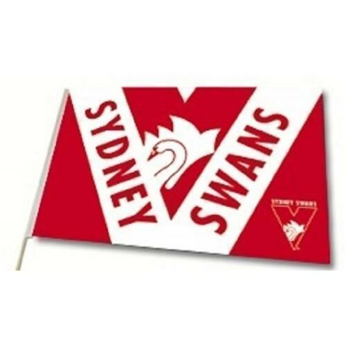 Sydney Swans AFL Game Day Supporter Flag on Stick 