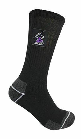 Melbourne Storm NRL 2 Pack Mens Work Socks Tradesmens Tradie Hardwearing Size 7-11