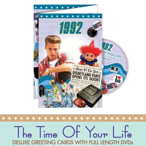 1992 Time Of Your Life - A Fabulous Visual History Of A Very Special Year - Deluxe Greeting Card & Full Length DVD Birthday 