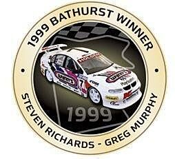 PRE ORDER - 1999 Bathurst Winner Antique Gold Coloured Medallion In Box - Steven Richards Greg Murphy Holden VT Commodore (FULL PRICE - $99.99)