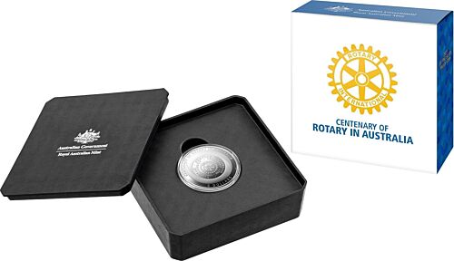 2021 Centenary of Rotary in Australia $5 1oz Silver Proof Coin RAM