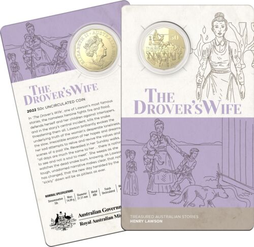 2022 The Drover's Wife By Henry Lawson 50c Uncirculated Coin RAM