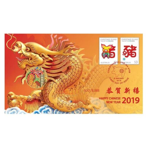 2019 $1 Chinese New Year Stamp & Coin Cover PNC