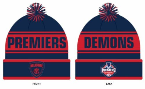 Melbourne Demons 2021 AFL Premier Beanie Winter Hat Pom Pom