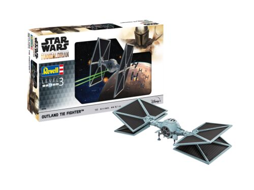 Revell Star Wars The Mandalorian: Outland Tie Fighter 1:65 Scale 51 Part Plastic Model Kit - Paints Not Included