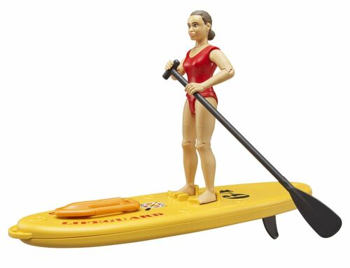 Bruder Lifeguard With Stand Up Paddle board And Rescue Buoy 1:16 Scale Plastic Model