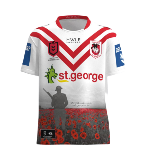 St George Dragons 2023 Classic NRL Team Mens Adult ANZAC Round Commemorative Jersey