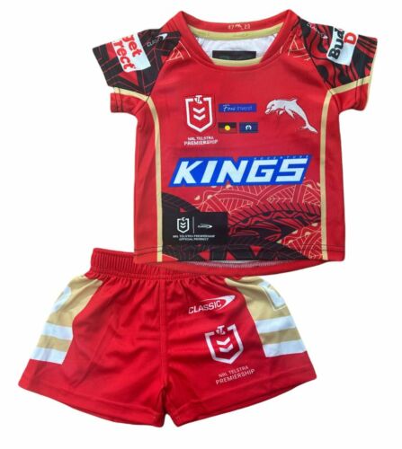 Dolphins 2023 NRL Classic Indigenous Round Replica Infant Jersey & Shorts Set
