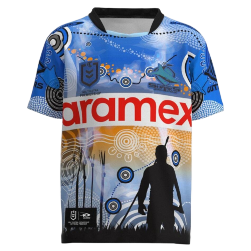 Cronulla Sharks 2023 NRL Team Classic Indigenous Round Kids Youth Jersey
