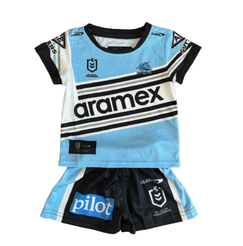 Cronulla Sharks 2024 NRL Team Classic Heritage Jersey & Shorts Baby Infant Toddler Set