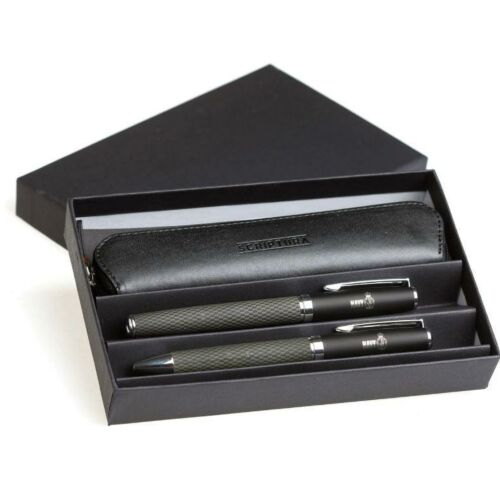 Australian Navy Pen Set With Ballpoint And Rollerball Pens And Protective Pouch In Gift Box