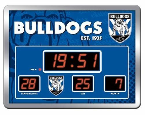 Canterbury Bulldogs NRL Date Time LED Scoreboard Digital Clock Thermometer