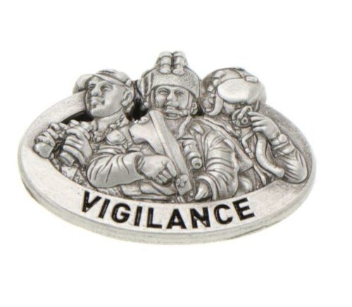Vigilance Our People 25mm Oxidised Silver Finish Lapel Pin Badge On Card 